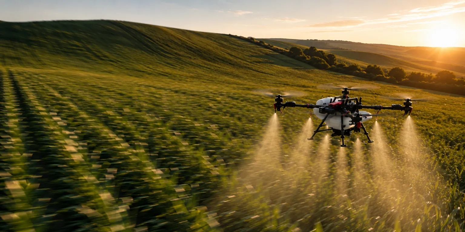 Drone agrícola em operação